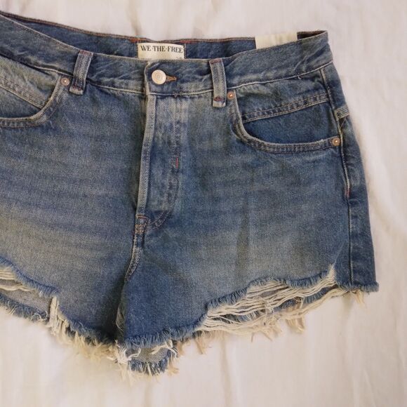 We The Free Now Or Never Denim Shorts Casual Festival Boho Women's Size 29 - Picture 3 of 10